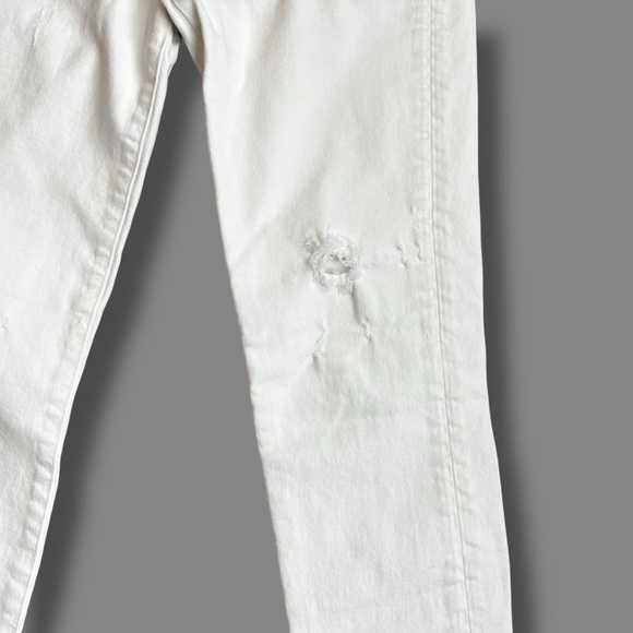 Moussy Velma White Jeans Skinny Distressed Mid rise 5 pocket Made in Japan 6/28 - Picture 6 of 13